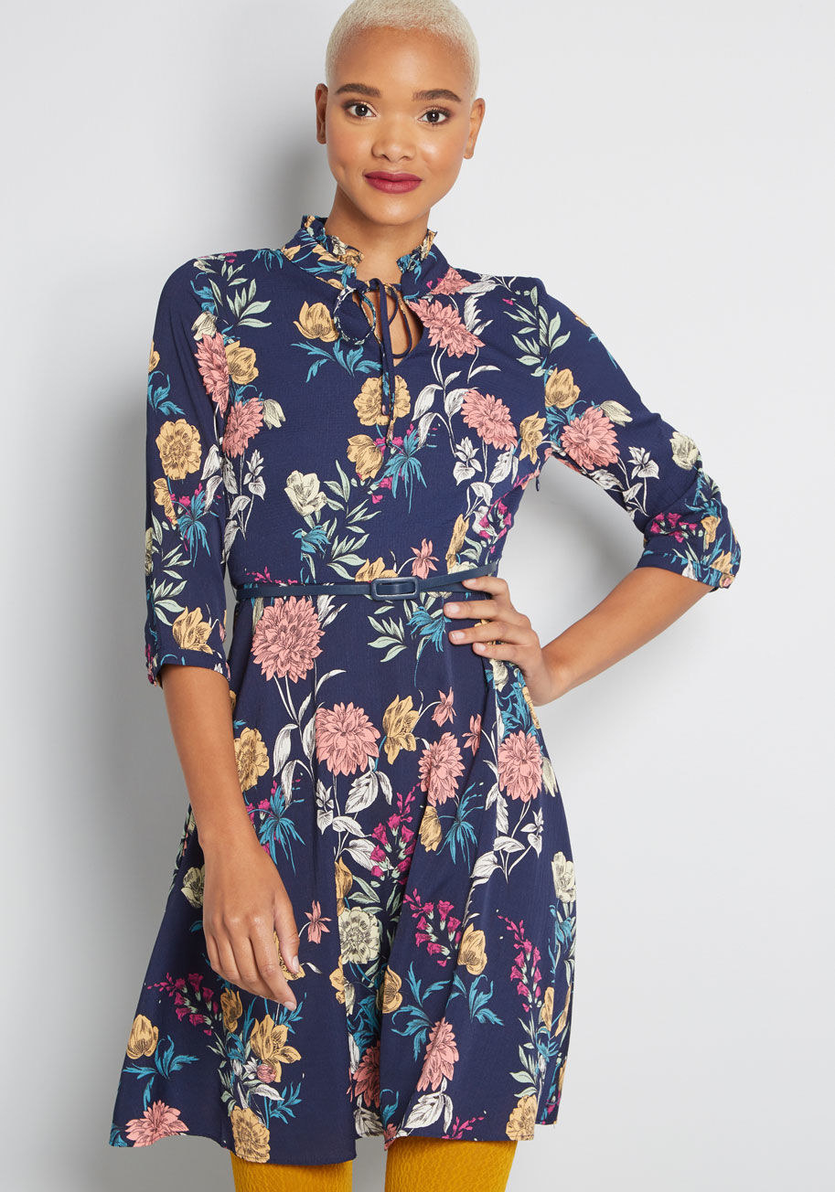 Floral dress hot sale with leggings