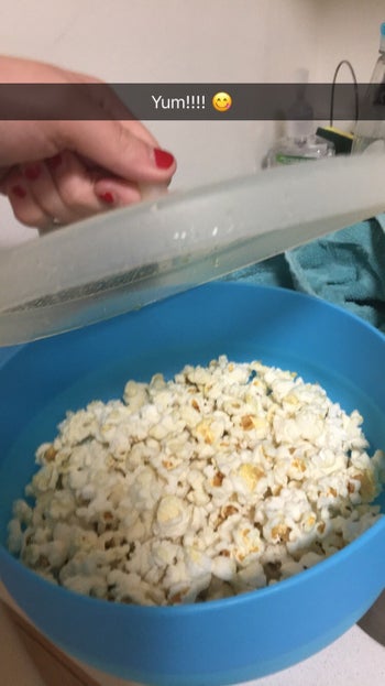 the perfectly popped popcorn with the text 