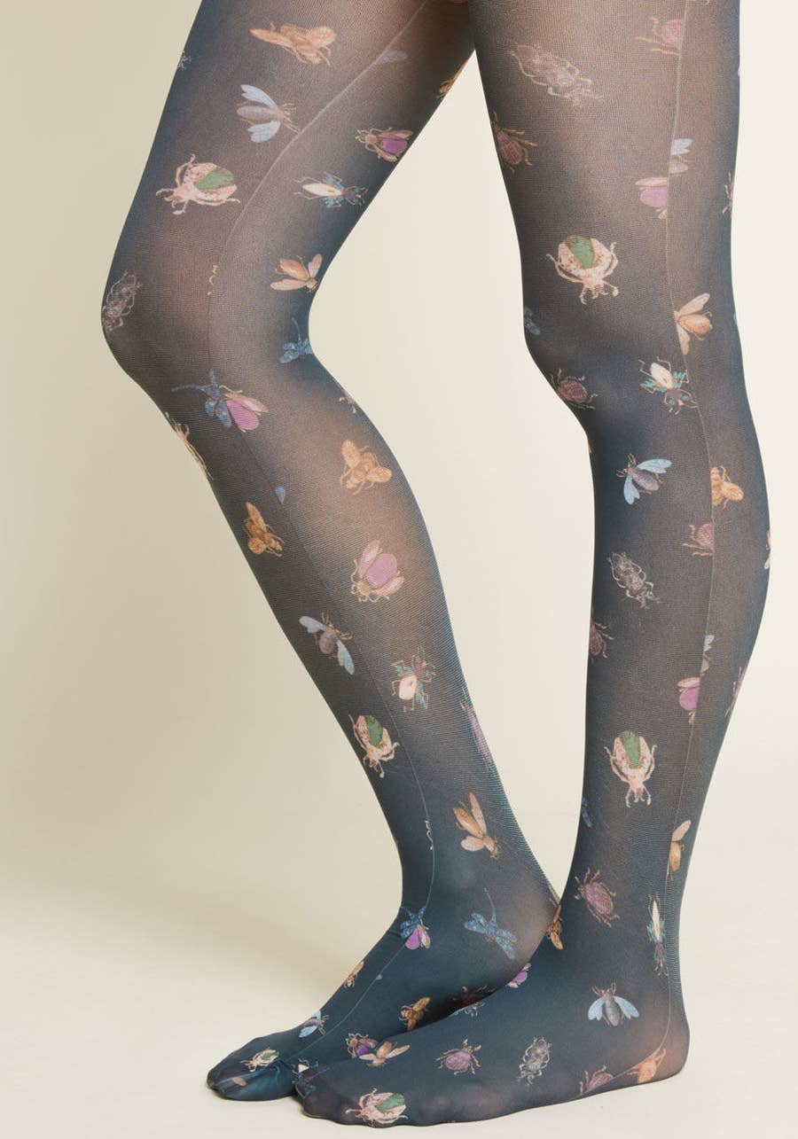 So obsessed with patterned tights right now. Wearing the heck out