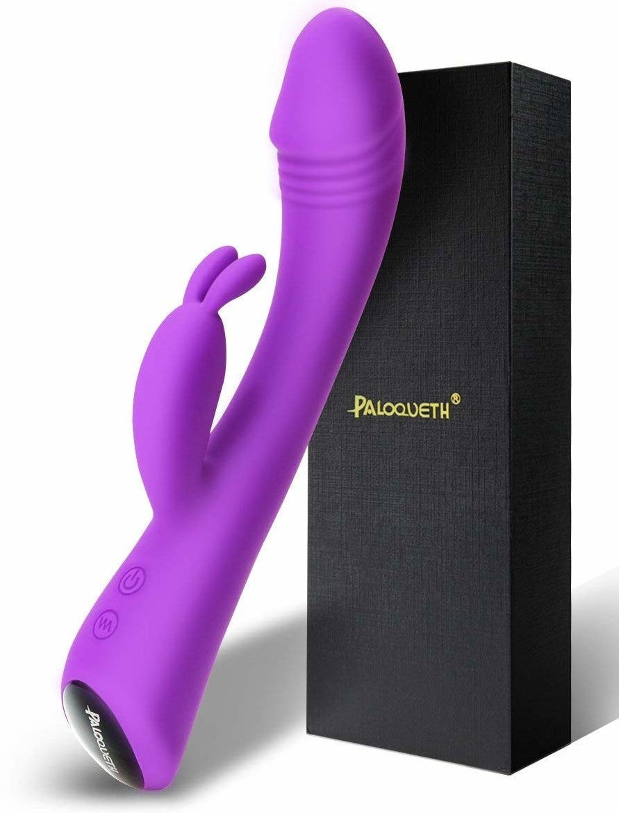 purple dildo with mini rabbit attachment 