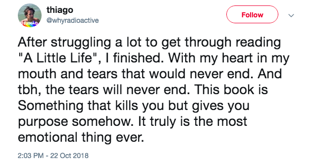 18 Tweets That Prove The A Little Life Book Will Emotionally Destroy You