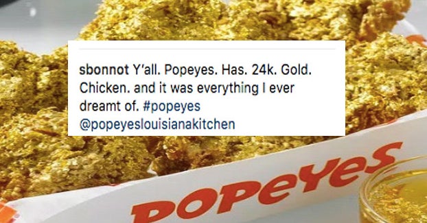 Popeyes Is Coating Its Chicken in 24K Gold and Champagne Today