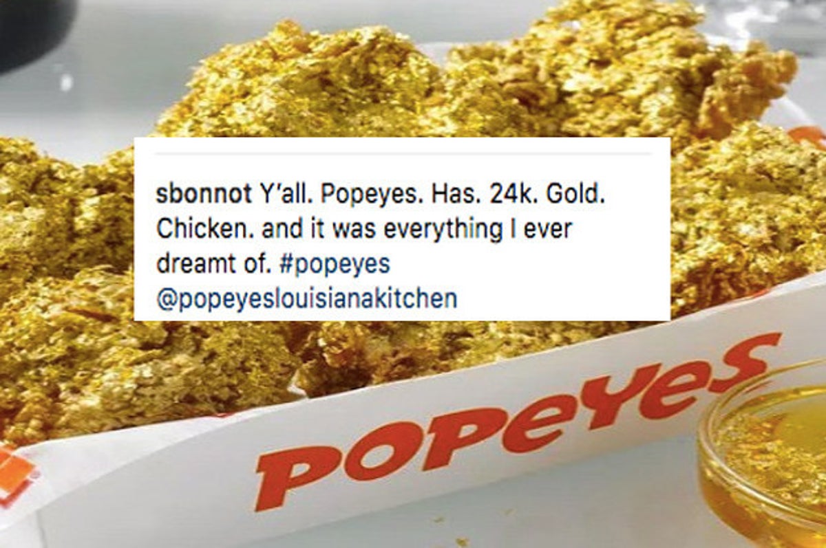 Popeyes is serving chicken wings covered with 24-karat gold flakes