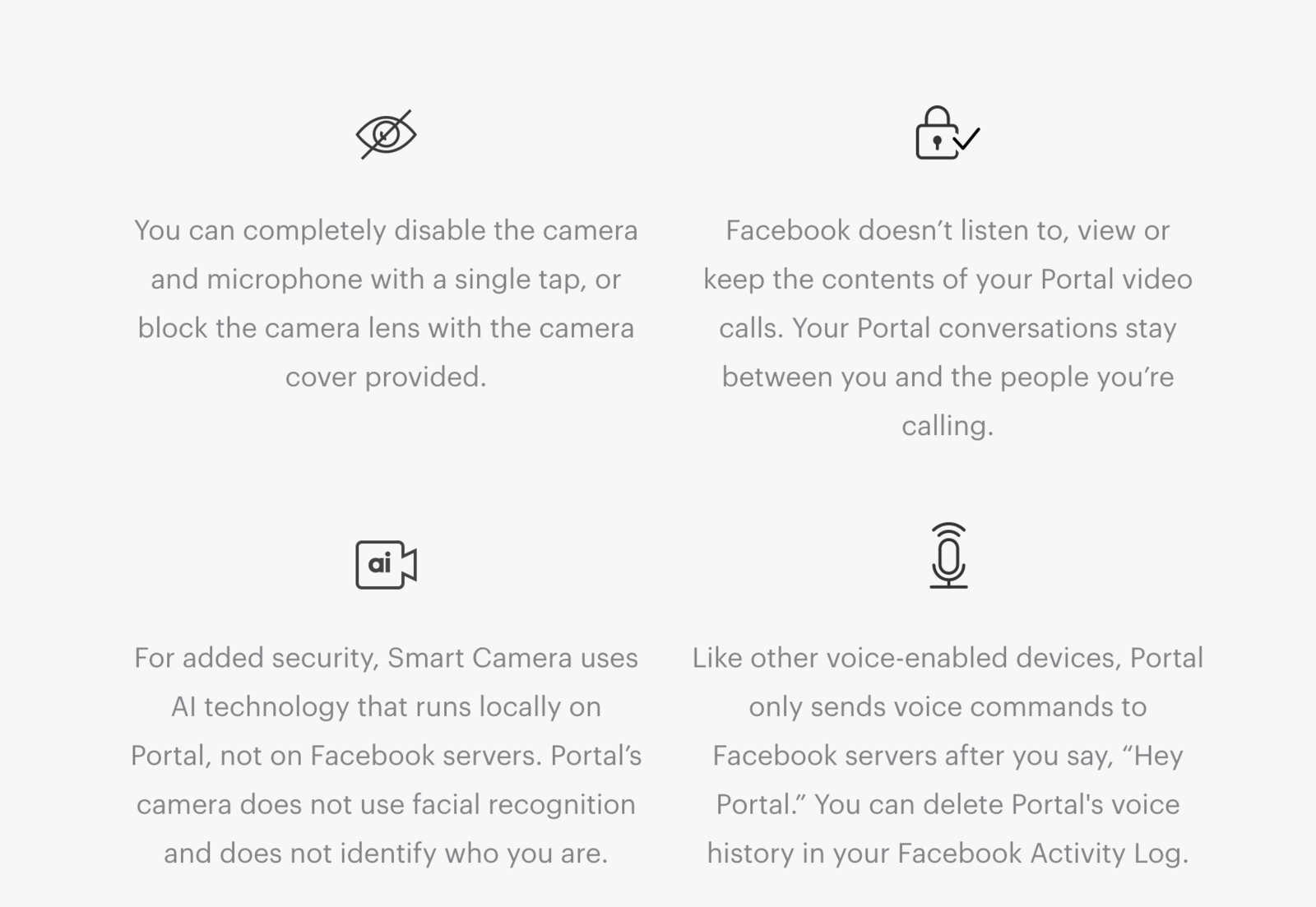 facebook portal tracking camera