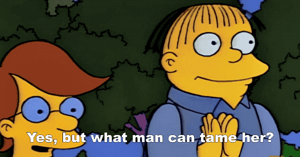 "En el episodio en el que Homer le compra un pony a Lisa y todos los otros niños la están mirando, Ralph dice algo como 'Sí, pero ¿qué hombre puede domarla?' pero lo dice con la voz de Nelson. ¡Me molesta siempre que lo veo!"—dougiep
