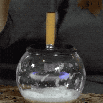 Gif of makeup brush being spun in the Luxe Makeup Brush Cleaner