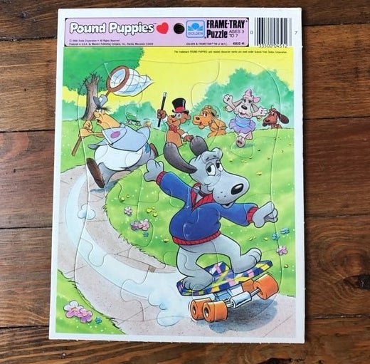 a Pound Puppies frame-tray puzzle
