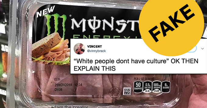 The Image Of Caffeinated Monster-Brand Ham Is Fake