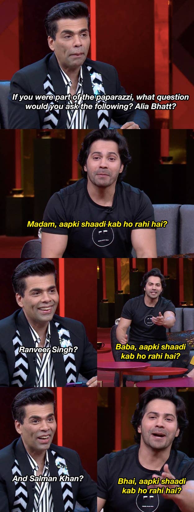 14 Adorably Hilarious Moments From Varun And Katrina S Koffee With Karan Episode Karan johar's koffee with karan where hardik pandya and kl rahul went, what would happen when indian cricketers virat kohli, ms dhoni, cheteshwar puajra his wife anushka sharma made multiple appearances on the show already and one cannot rule out the chances of him trying out the koffee. koffee with karan episode