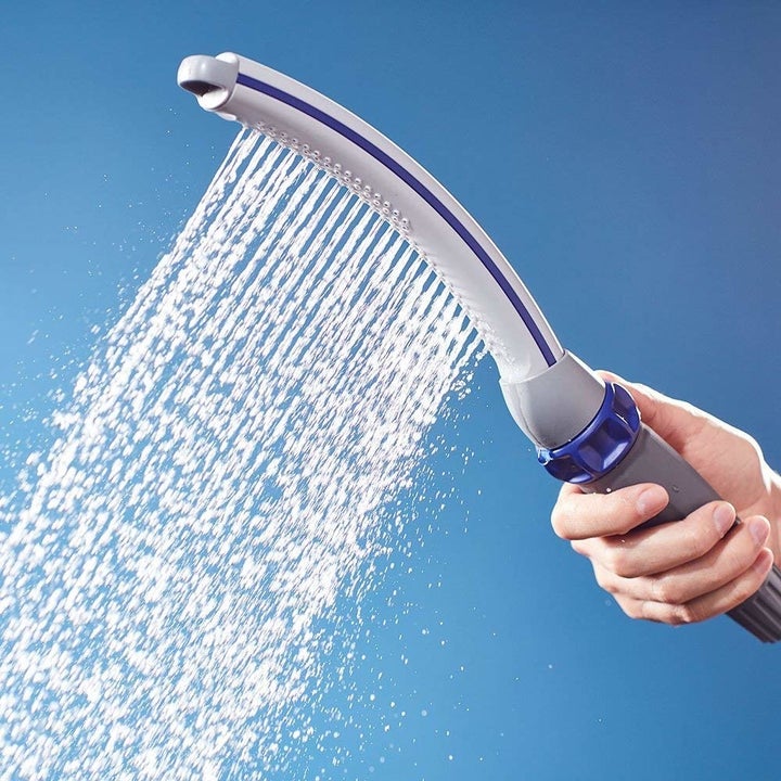 Product photo showing the handheld dog shower attachment 