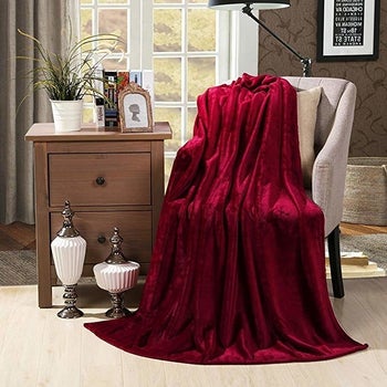 The red blanket over a chair