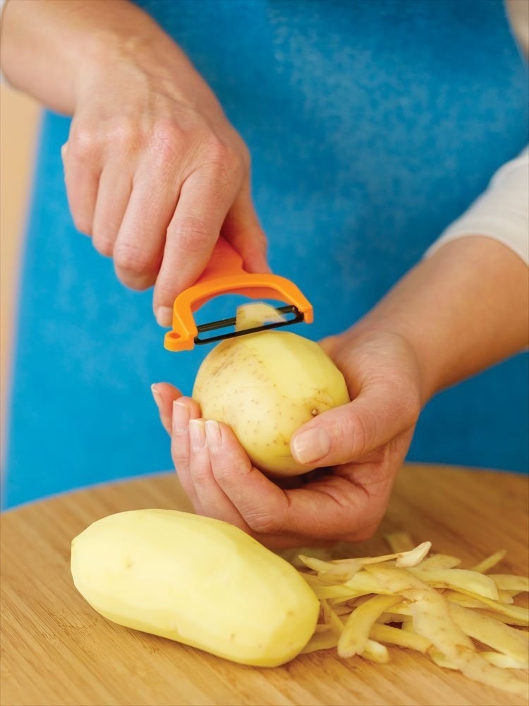 Promising review: "I've now had these peelers for a little over two years. After a while, using them almost daily, I decided to try putting one of them in the dishwasher. I figured that they were cheap enough that even if one was destroyed I could get another. There were NO problems at all with washing these in the dishwasher. I put them in the silverware basket, which is in the bottom rack, and there is no difference that I can discern. All three of them are still as sharp as the day I bought them, and without any sign of rust. I'm 72 and I'll probably be able to will these to someone! You simply cannot go wrong with these peelers." —Marion PaquinPrice: $5 (available in seven colors)
