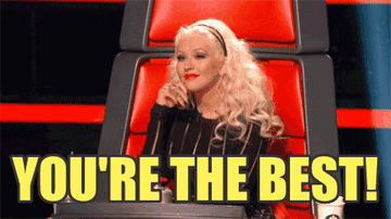 Gif of Christina Aguilera saying &quot;you&#x27;re the best!&quot;