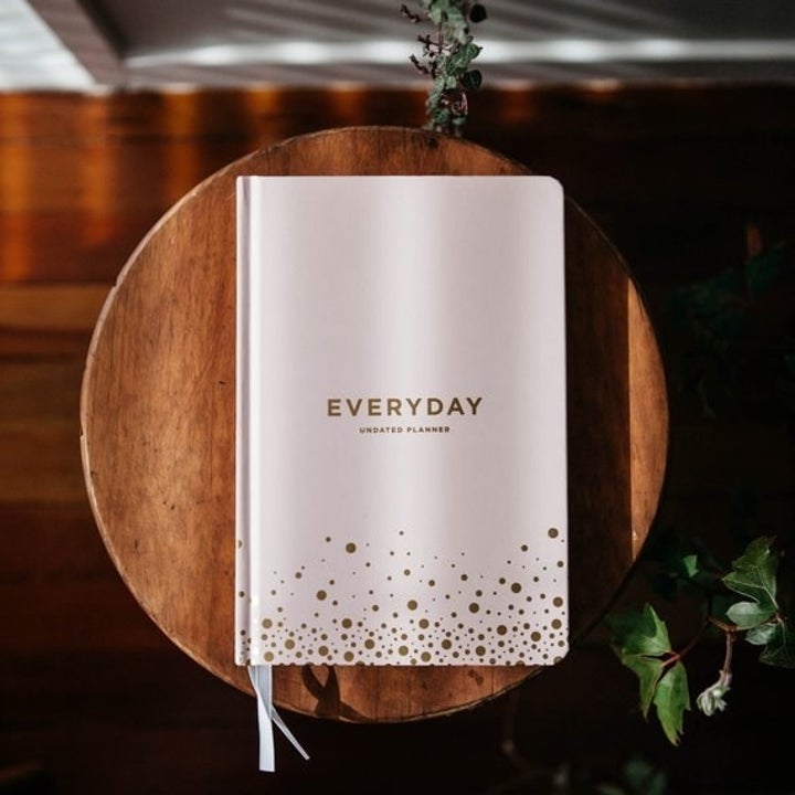 The cover of the planner that says "Everyday Undated Planner" on the front