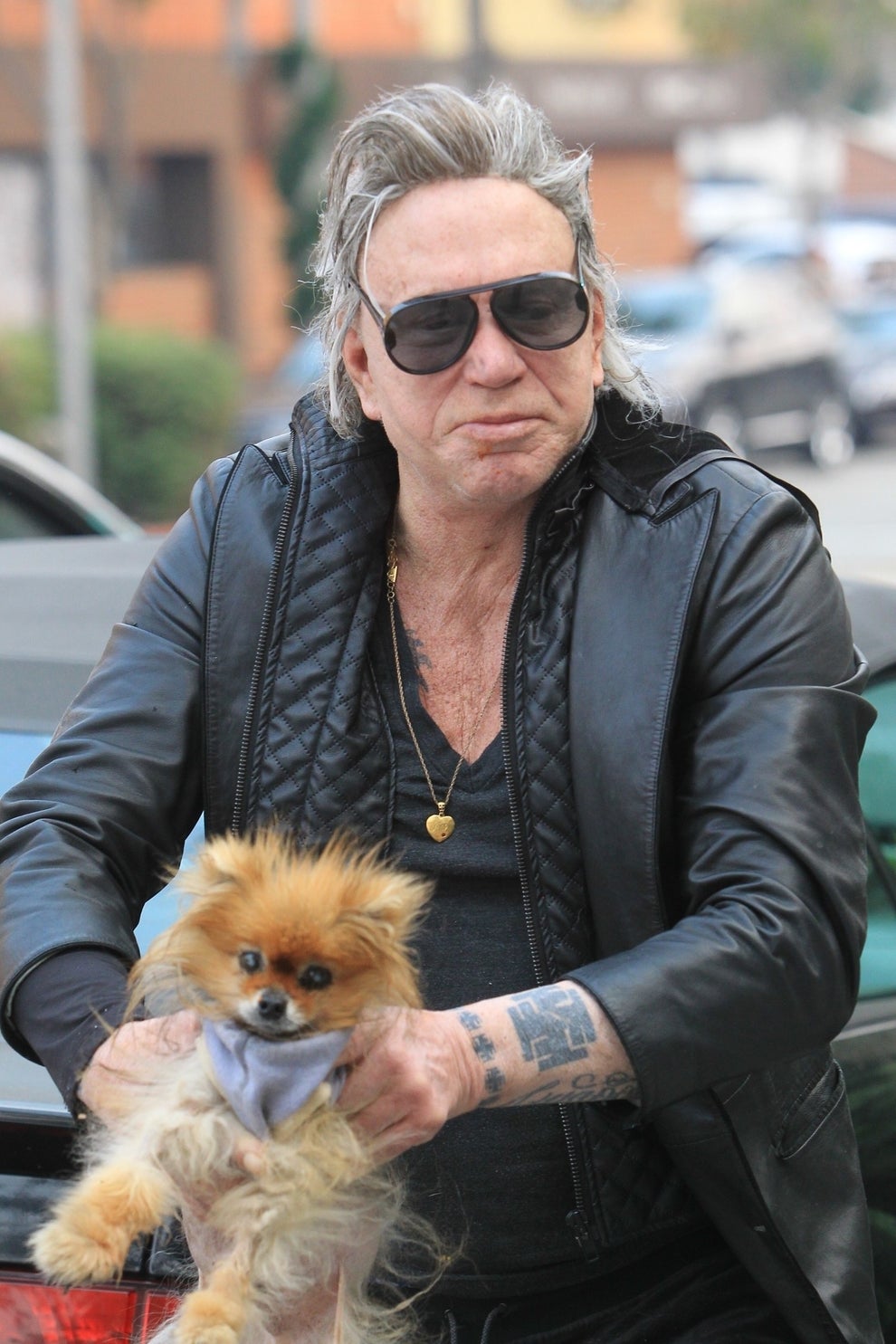 Mickey Rourke Went On A Hot Date With His Dog But Then Paparazzi Ruined