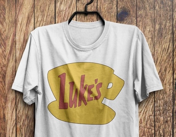 A white T-shirt with the Luke's diner logo from Gilmore Girls