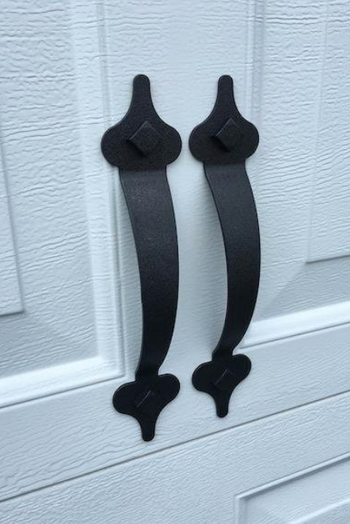 Metal handles close up