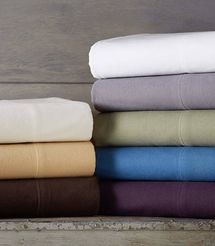stacks of different colored fleece sheets