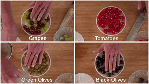 Video showcases slicing grapes and tomatoes with the rapid food slicer