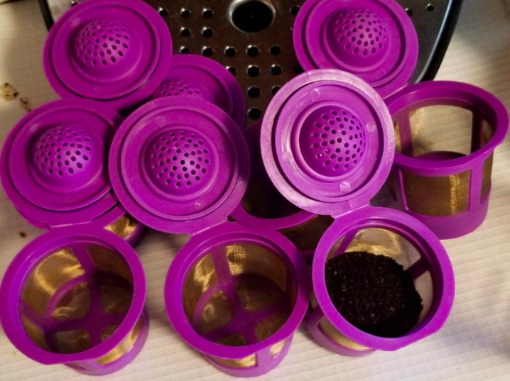 reviewer image of k-cups laid out with some coffee inside