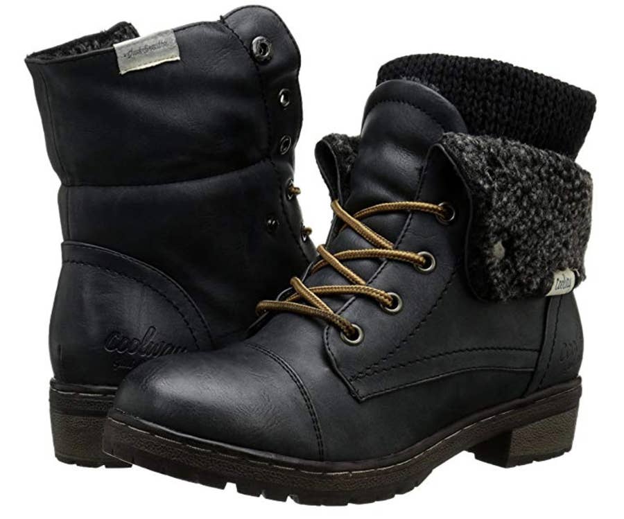 Sweater cuff ankle boots on sale
