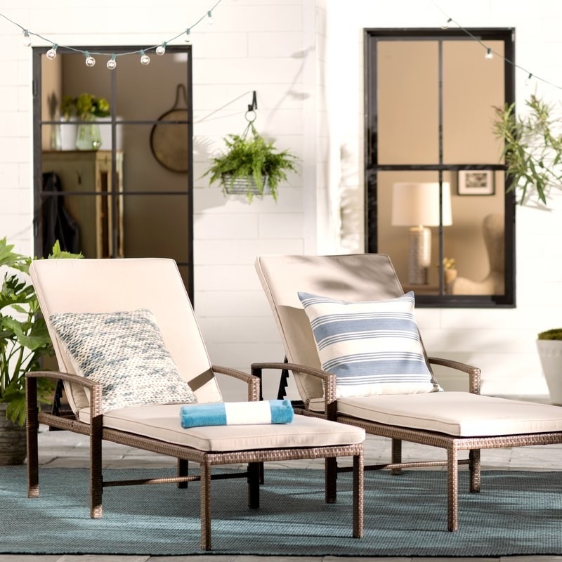 The set includes two chairs with cushions. Promising review: "These Chaise lounge chairs are so beautiful! The quality was a surprise since I was ordering on line. Very happy with my purchase! They will look lovely at the lake house." —DianaPrice: $304.99 (originally $1,499)