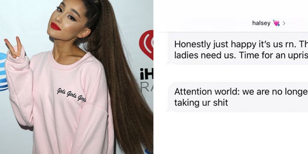 622px x 311px - Ariana Grande Posted Her Text Conversation With Halsey And It's Perfect