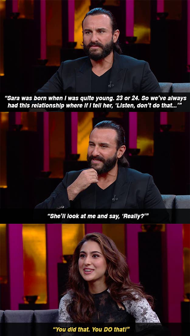 16 Hilarious Moments From Saif And Sara Ali Khan S Super Candid Episode Of Koffee With Karan Sara ali khan's debut film kedarnath is around the corner. 16 hilarious moments from saif and sara