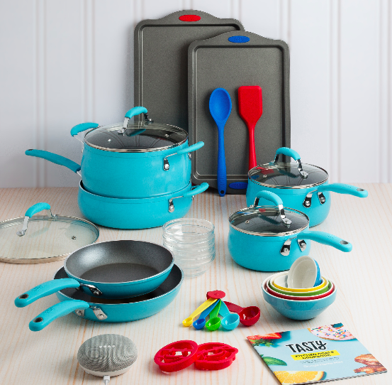 This set has literally anything and everything a new kitchen could need, so it's the perfect gift for people looking to stock their kitchen.Get the 30-piece set from Walmart for $230 (available in three colors).