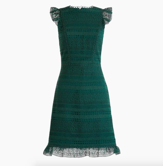 J crew cap deals sleeve ruffle lace dress