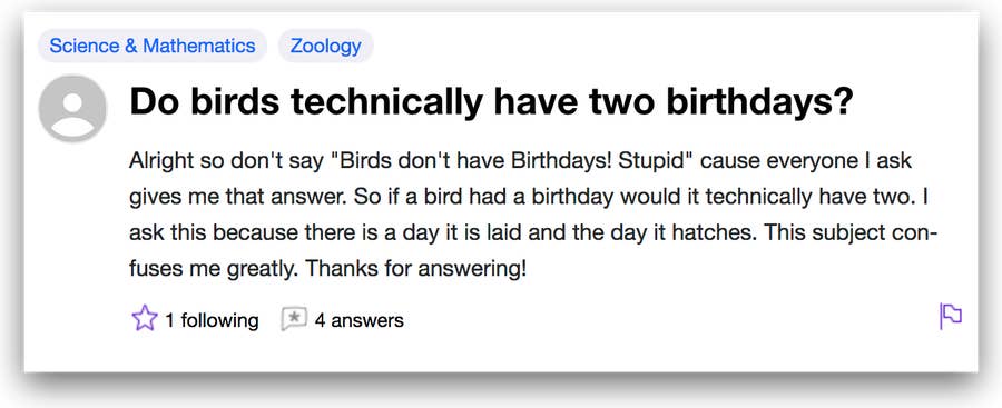 24 Yahoo Answers That Answered Nothing
