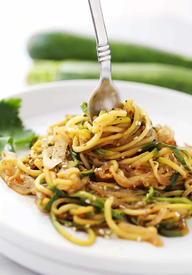 In place of your classic lo mein noodles, give zucchini noodles the staring role in your next stir fry. Then, add whatever vegetables and protein you have in your fridge. Get the recipe.