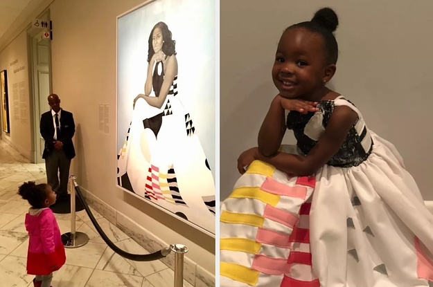 The Little Girl Obsessed With Michelle Obama's Portrait Dressed As Her ...