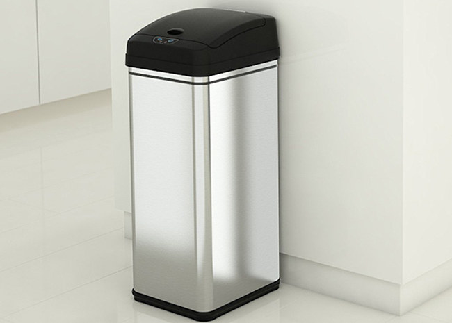 The trash can features motion sensor technology that reduces unintentional lid openings and prevents the lid from closing on your hand. It also includes an activated-carbon filter system to absorb odors. The trash can be powered by four D-size batteries or an iTouchless AC adapter.
Promising review: “This can has a great design and operates smoothly. I love the square shape. It fits perfectly next to my fridge and actually seems to hold more than my former round can. The bags tuck away neatly and the motion-activated door works smoothly. I love it so far! I was tired of buying expensive garbage cans just to have the foot pedal break a few months in. A hands-free can is much better!” —SuziRGet it from Amazon for $64.27+ (available in three styles).