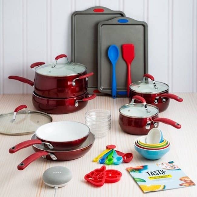 Tasty - The biggest kitchen hack is having everything you need in one box.  Upgrade your kitchen with the 16-Piece Multicolor Tasty Cookware Set  here