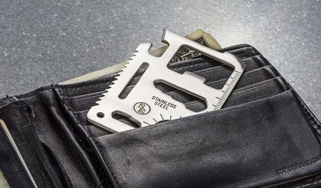 credit card size multitool that fits into a wallet