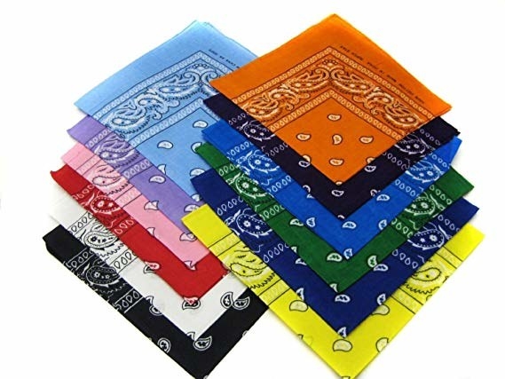 various color bandanas
