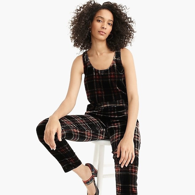 j crew plaid jumpsuit