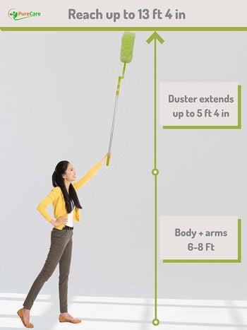 an image showing the duster reaching up to 13'4