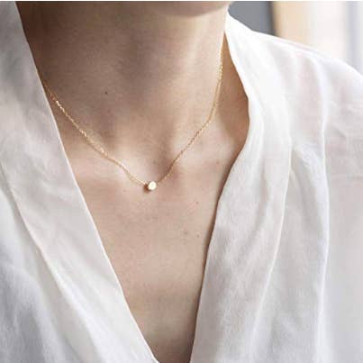 Solid Heart Gold-Plated Smile Necklace Wedding Bridal Jewelry Everyday Layering Necklace Small Delicate Choker Christmas Birthday Gift