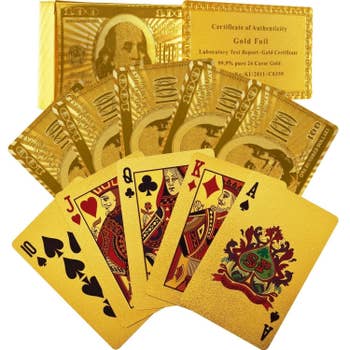 metallic gold playing cards