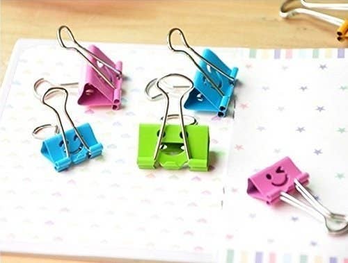 binder clips with happy faces on them