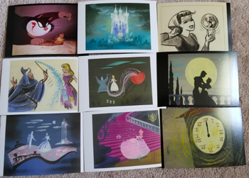 Examples of the postcards showing the process of animating 