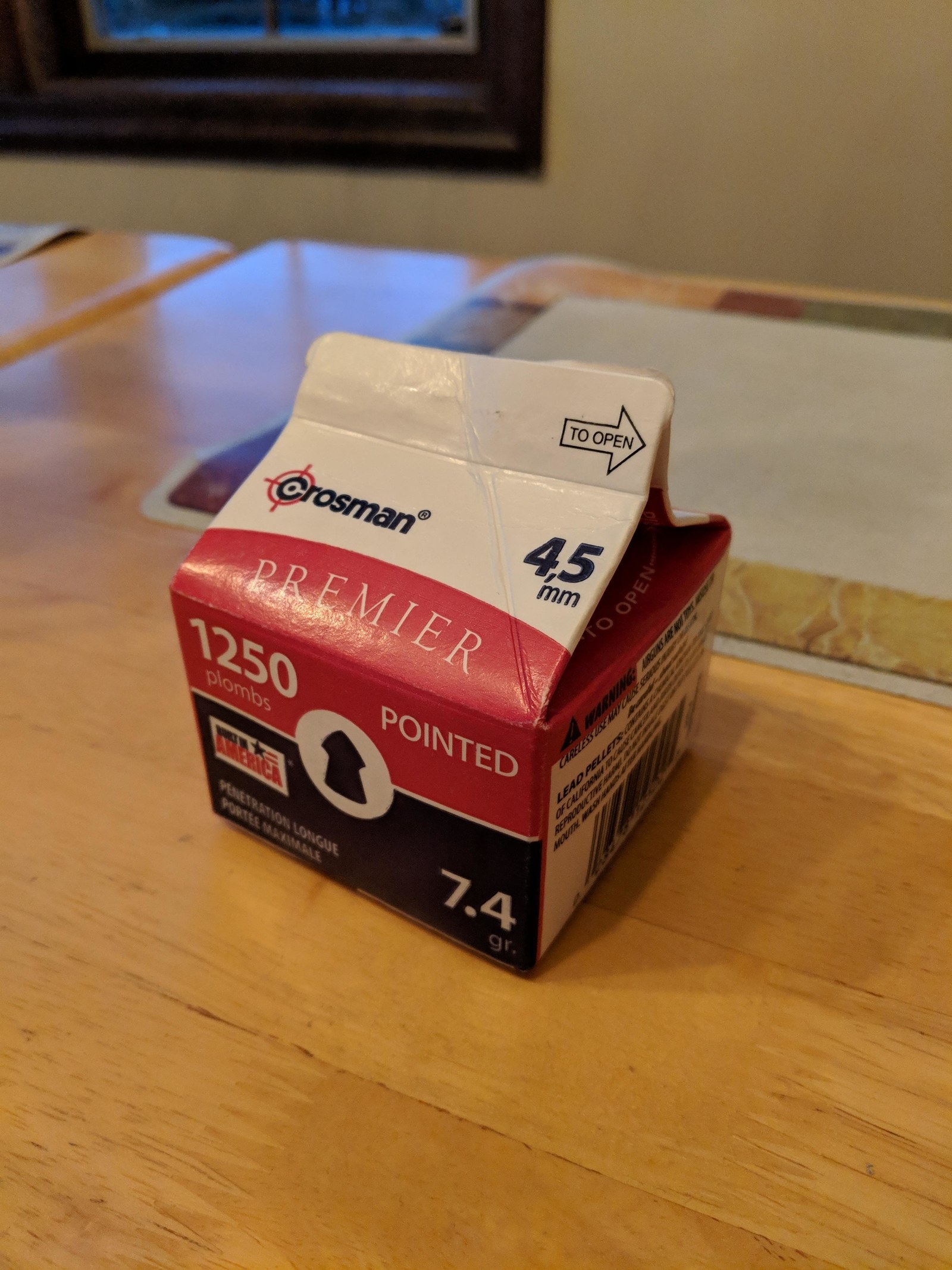 bullets in a carton that looks like a milk carton
