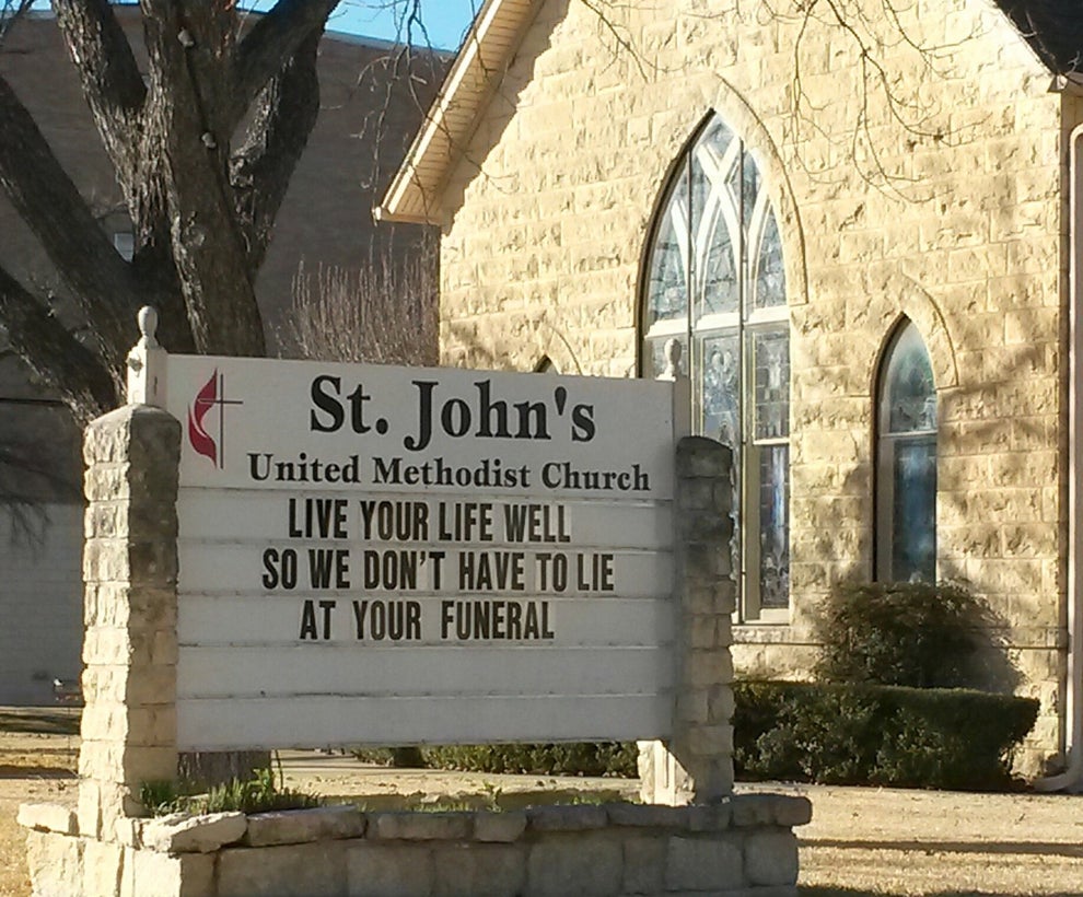 21 Of The Funniest Church Signs From 2018