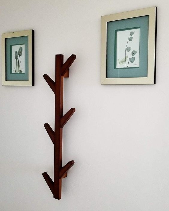 the brown bamboo tree branch-style rack