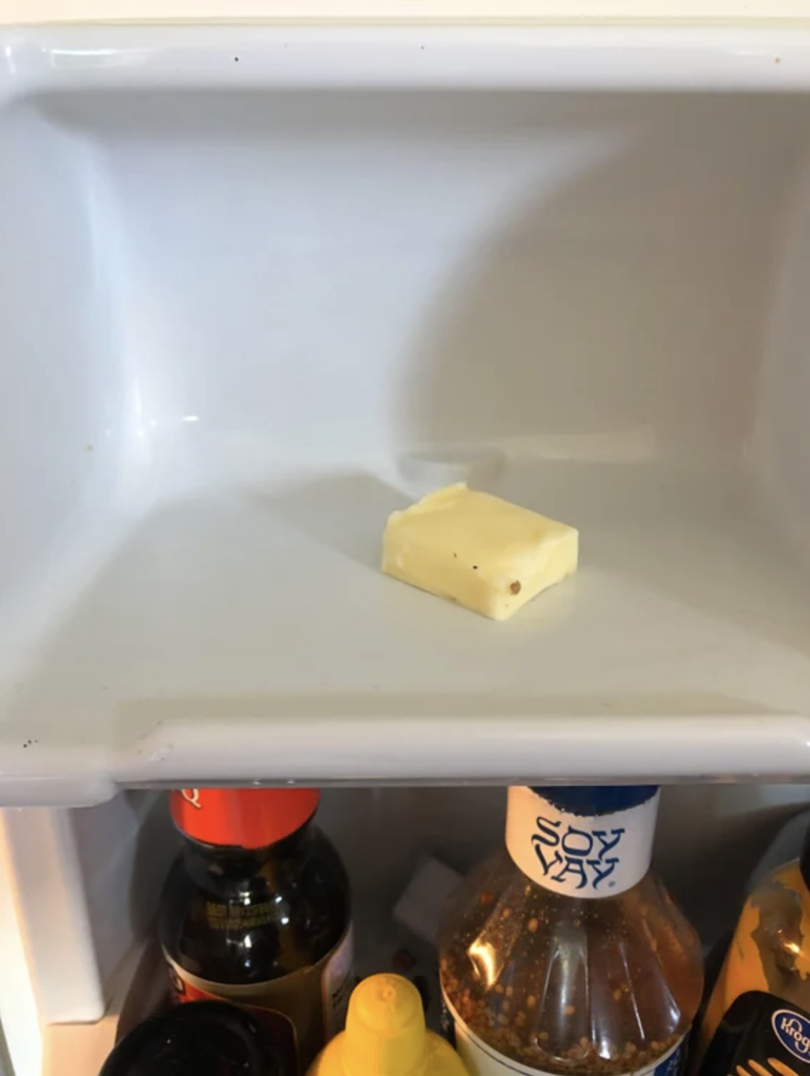 There is some butter in the fridge