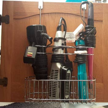 after: four tools organized with this basket