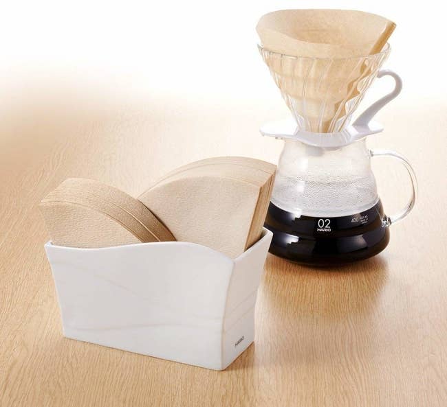 narrow holder for pour over coffee filters