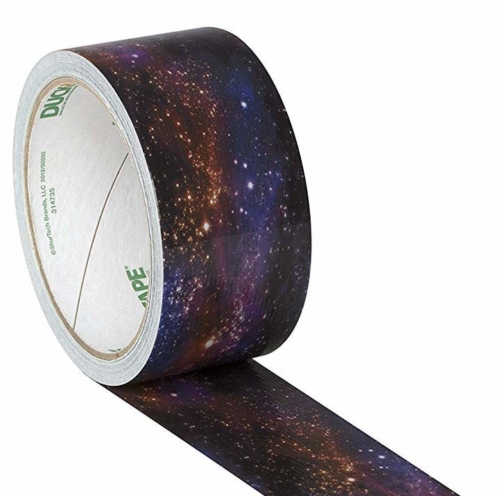 roll of tape with a galactic pattern 